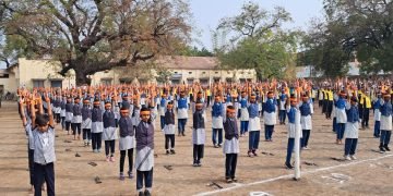 सेलूत सामूहिक कवायतीचे शानदार आयोजन