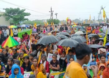 आरक्षण उपवर्गीकरणाच्या समर्थनार्थ भरपावसात मोर्चा